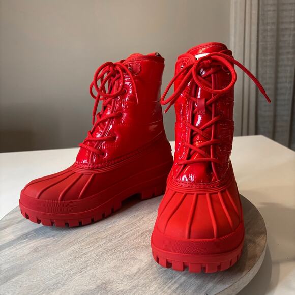 NIB Hunter Stanly Medium Red 610 Insulated Waterproof Duck Boots Women’s US Sz 9 - Picture 5 of 11